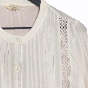 3 for $25---Lucky Brand Crochet Lace Button Front Top